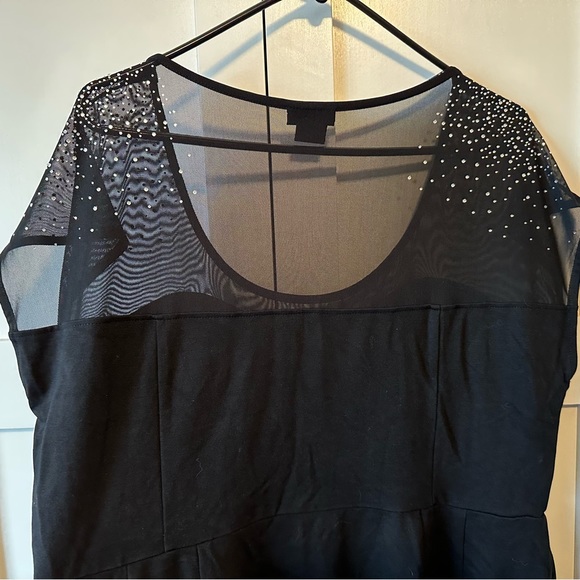 City Chic black rhinestone and mesh minidress size 16 - Picture 6 of 9